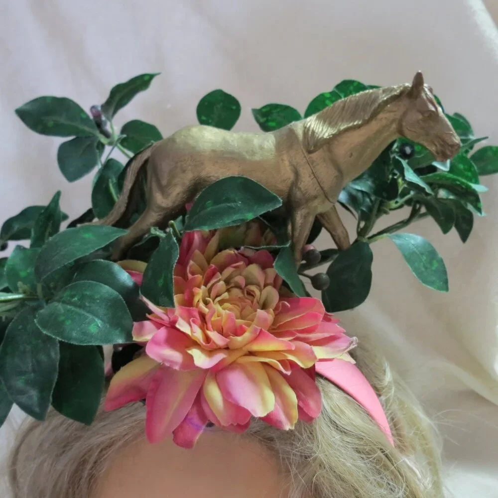 Wild Fun Kentucky Derby Headband Hat, Horse, Floral,  Equine Hat - Picture 8 of 8